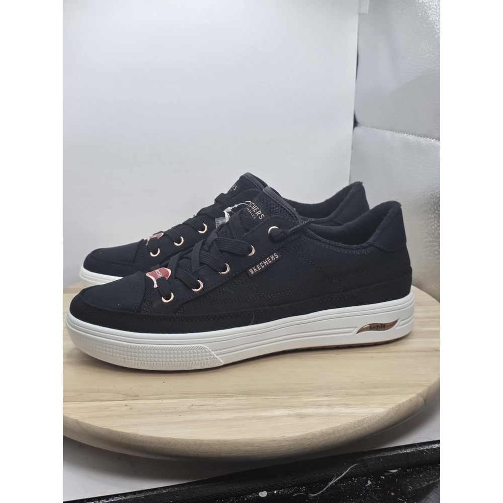 Womens‎ Size 8.5 - Skechers 177190W Black Arch Fit Wide Fit Slip On Sneakers